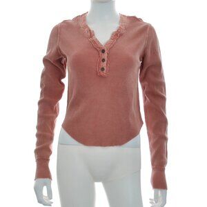 NWT Arizona Cedar Wood Long Sleeve Waffle Top